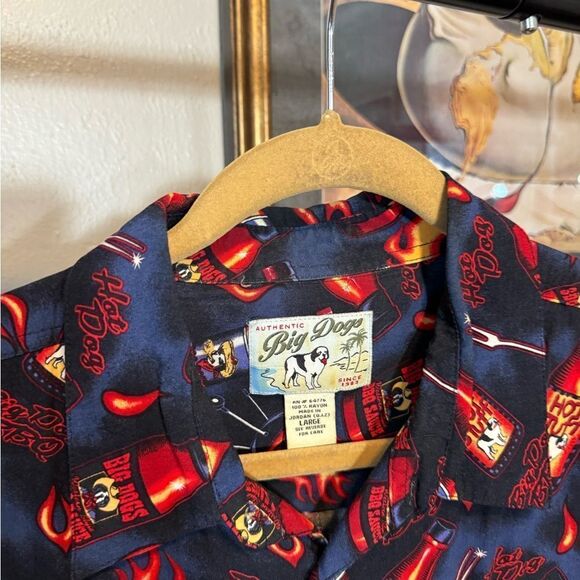 Vintage Big Dog Hot Sauce Rayon Shirt - Picture 3 of 6